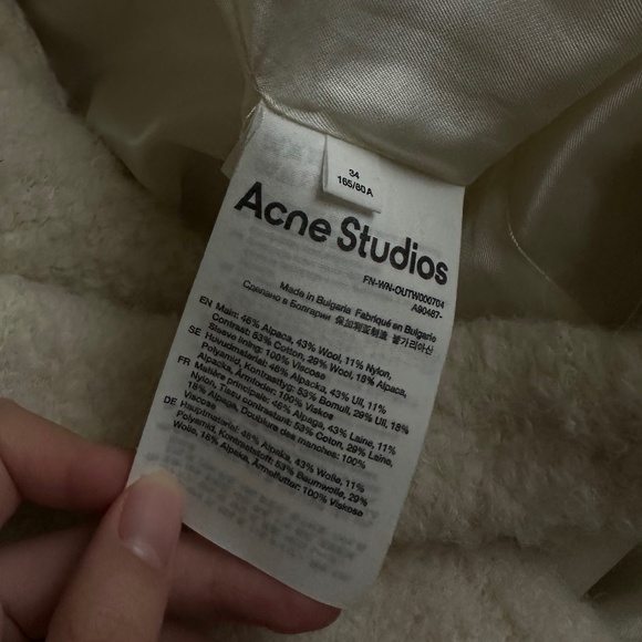 Acne Studios Teddy Coat in Ecru Beige 34 - Picture 5 of 10